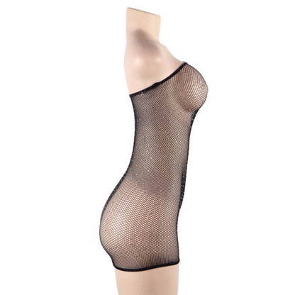 QUEEN LINGERIE - Body en résille avec strass S/L