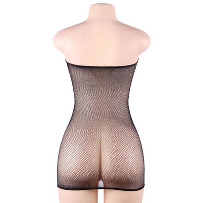 QUEEN LINGERIE - Body en résille avec strass S/L