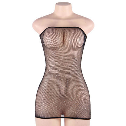 QUEEN LINGERIE - Body en résille avec strass S/L