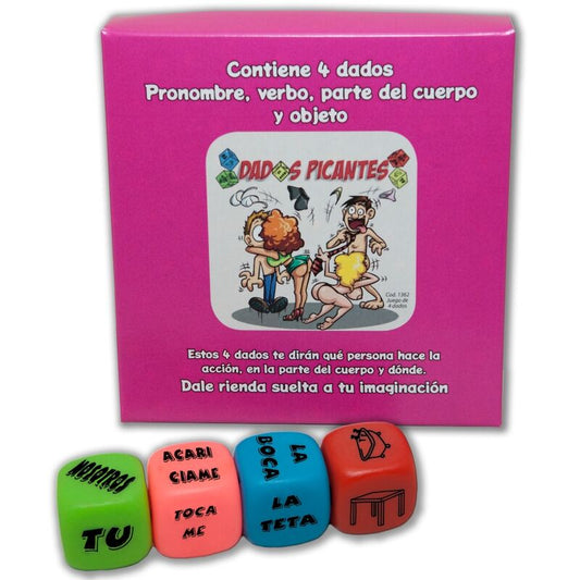 SPICY DEVIL - 4 DICE GAME: PRONOUN, VERB, BODY PART, AND PLACE