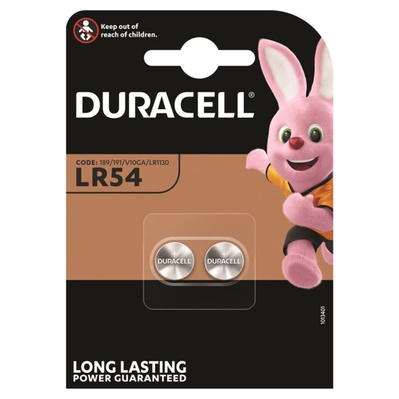 DURACELL - PILE BOUTON ALCALINE LR54 LR1130 AG10 1,5 V BLISTER*2