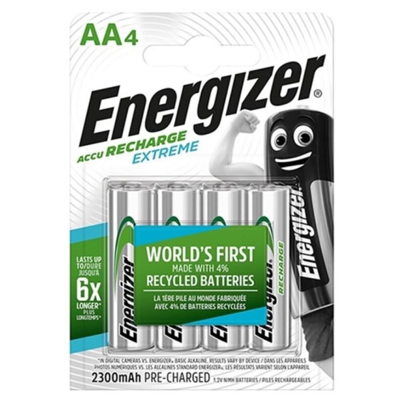 ENERGIZER - Piles rechargeables Extreme HR6 AA 2300 mAh, blister de 4