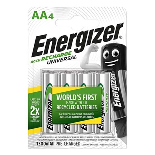 ENERGIZER - BLISTER DE 4 PILES RECHARGEABLES UNIVERSELS HR6 AA 1300 mAh