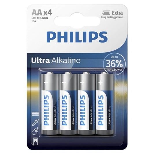 PHILIPS - ULTRA ALKALINE AA LR6 BATTERY BLISTER*4