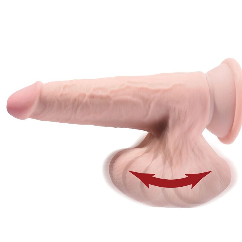 KING COCK - PLUS GODE 3D AVEC COUILLES BALANCANTES 24,5 CM NATUREL