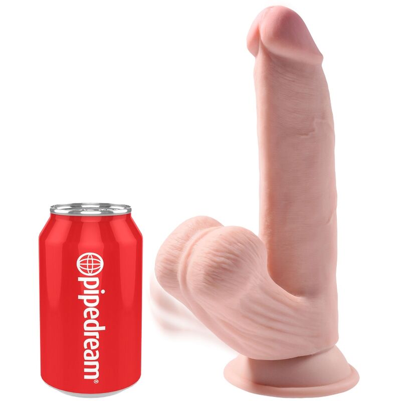 KING COCK - PLUS GODE 3D AVEC COUILLES BALANCANTES 24,5 CM NATUREL