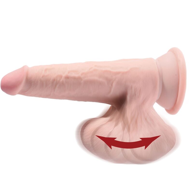 KING COCK - PLUS GODE 3D AVEC COUILLES BALANCANTES 15,2 CM NATUREL