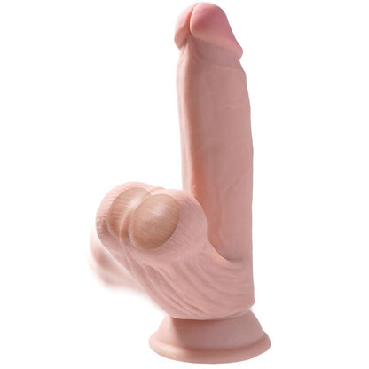 KING COCK - PLUS GODE 3D AVEC COUILLES BALANCANTES 15,2 CM NATUREL