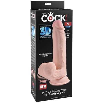 KING COCK - PLUS GODE 3D AVEC COUILLES BALANCANTES 20,3 CM