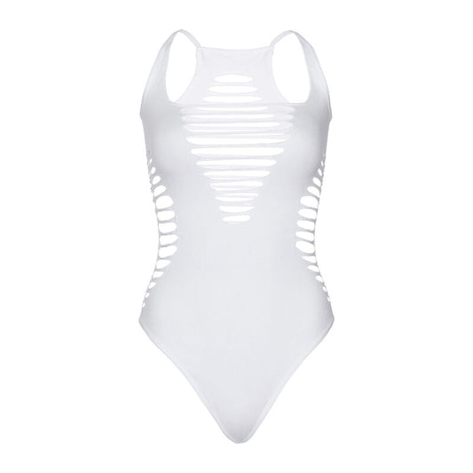 LEG AVENUE - BODY TANGA RACERBACK TALLA UNICA - NEGRO