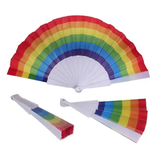 FIERTÉ - ÉVENTAIL EN TISSU DRAPEAU LGBT