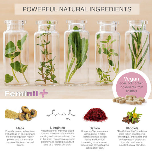 500 COSMETICS - FEMINIL+ AUGMENTATION DE LA LIBIDO SEXUELLE FÉMININE - 30 CAPSULES
