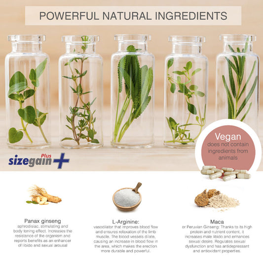 500 COSMETICS - SIZEGAIN PLUS PILULES POUR L'AGRANDISSEMENT DU PÉNIS
