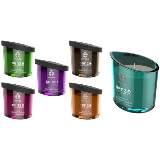 SUÈDE - BOUGIE DE MASSAGE SENZE TRANQUILITY - MENTHE, ROSE, ORANGE