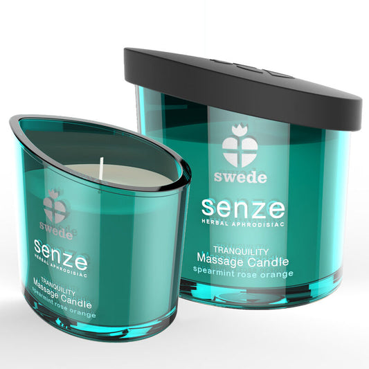 SUÈDE - BOUGIE DE MASSAGE SENZE TRANQUILITY - MENTHE, ROSE, ORANGE