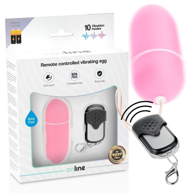 ONLINE - PINK REMOTE CONTROL VIBRATING EGG L
