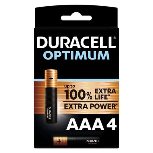 DURACELL - OPTIMUM 200 AAA ALKALINE BATTERY LR03 BLISTER*4