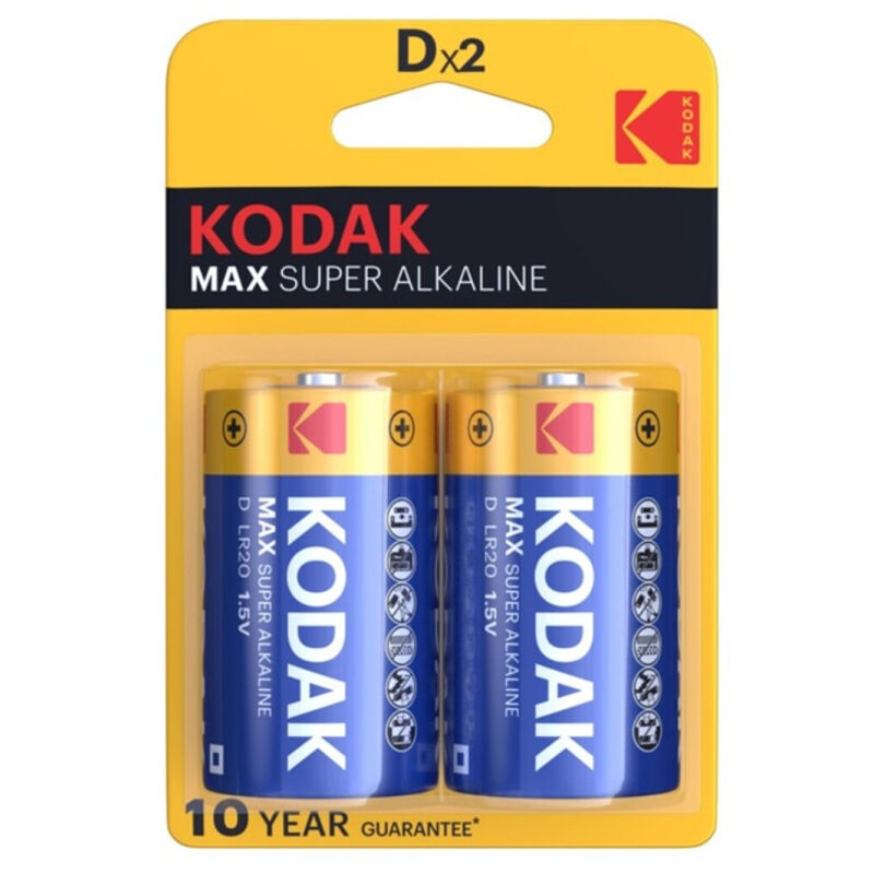 KODAK - Piles alcalines Max D LR20 sous blister*2