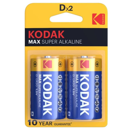 KODAK - Piles alcalines Max D LR20 sous blister*2