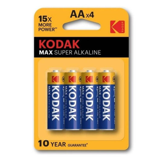 KODAK - Piles alcalines Max Super AA LR6 BLISTER*4