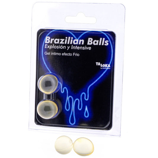 TALOKA - BOULES BRÉSILIENNES GEL EXCITANT EFFET FROID ET VIBRATION 2 BOULES