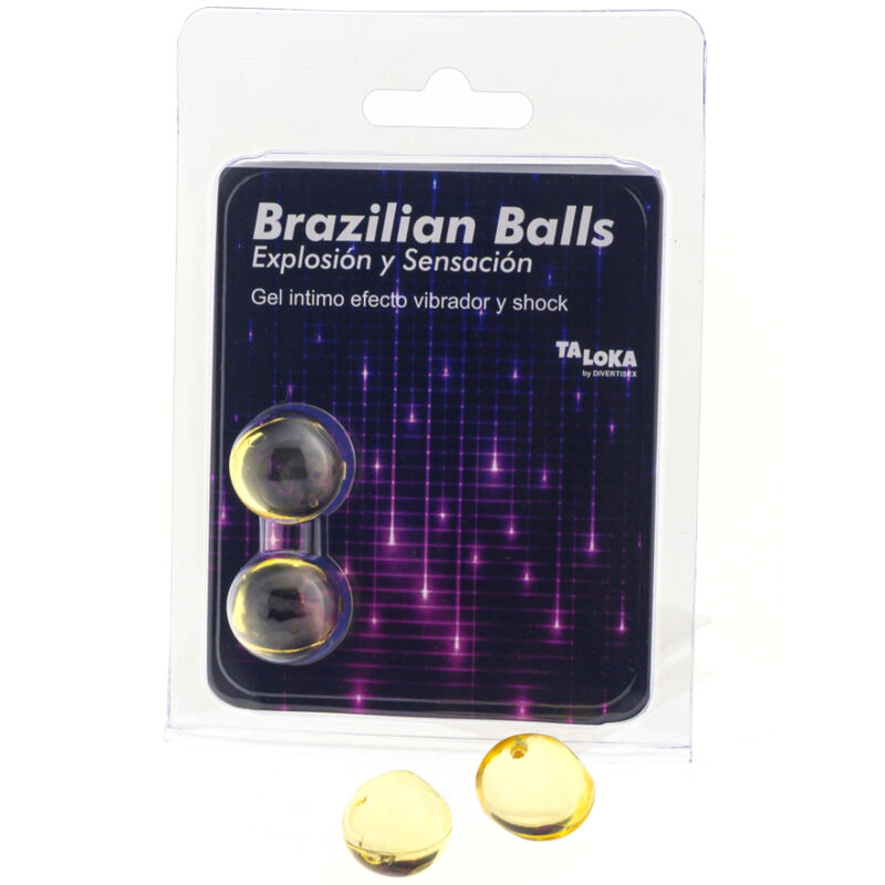 TALOKA - BOULES BRÉSILIENNES GEL EXCITANT VIBRATION ET EFFET CHOC 2 BOULES