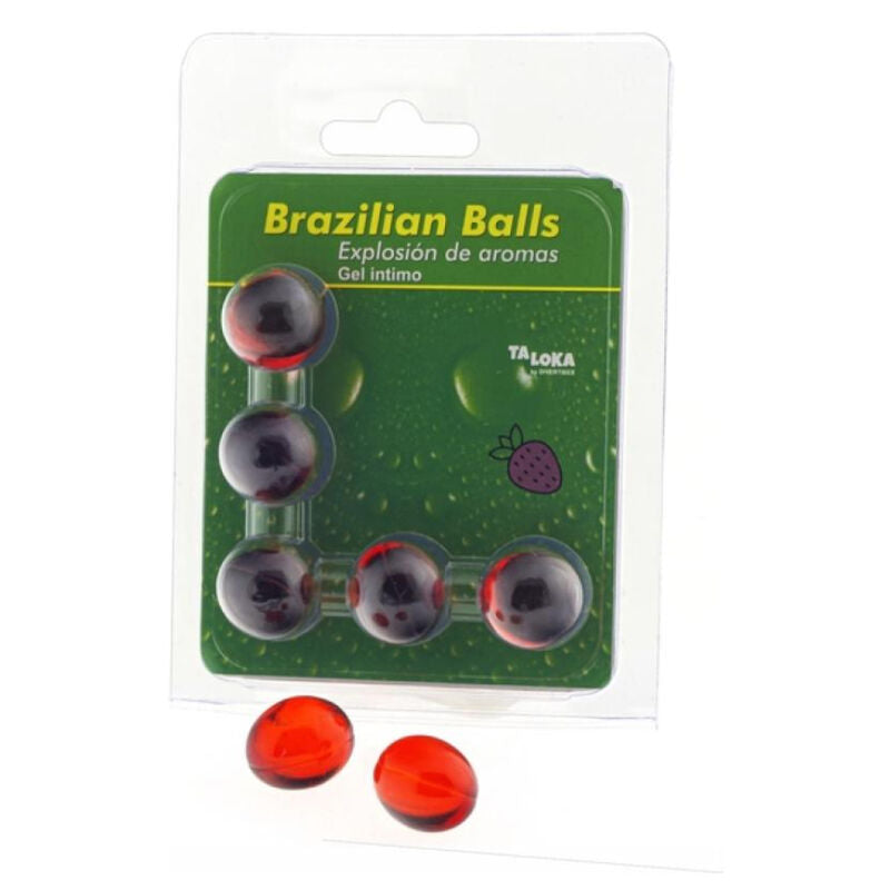 TALOKA - BOULES BRÉSILIENS GEL INTIME FRAISE 5 BOULES