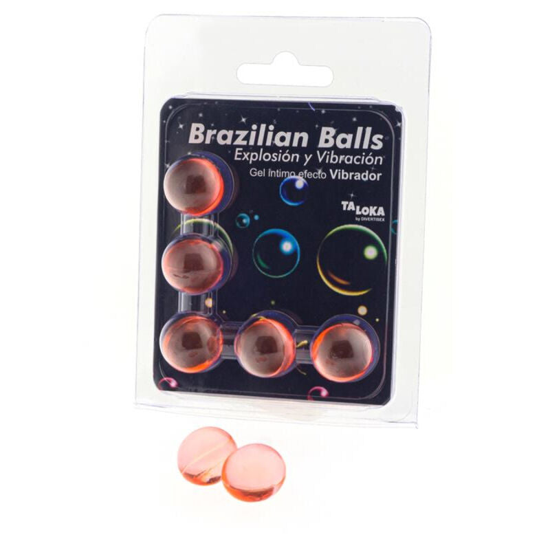 TALOKA - BOULES BRÉSILIENNES GEL EXCITANT EFFET VIBRATION 5 BOULES