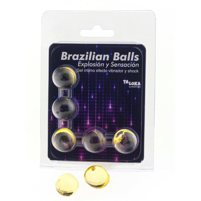 TALOKA - BOULES BRÉSILIENNES GEL EXCITANT VIBRATION ET EFFET CHOC 5 BOULES