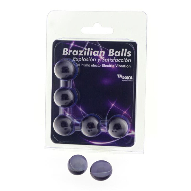 TALOKA - BOULES BRÉSILIENNES GEL EXCITANT EFFET VIBRATION ÉLECTRIQUE 5 BOULES