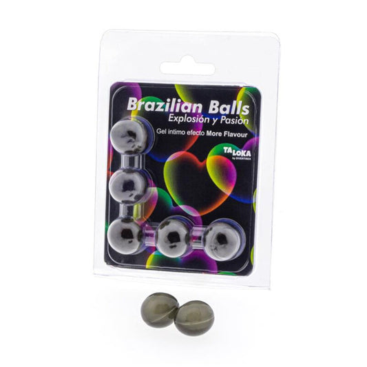 TALOKA - BOULES BRÉSILIENNES GEL EXCITANT PLUS D'EFFET SAVEUR 5 BOULES