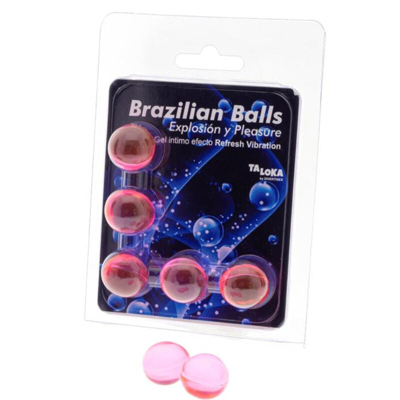 TALOKA - BOULES BRÉSILIENNES GEL EXCITANT EFFET VIBRATION RAFRAÎCHISSANT 5 BOULES