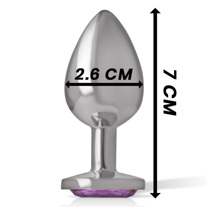 INTENSE - PLUG ANAL EN MÉTAL ALUMINIUM AVEC VERRE VIOLET TAILLE S