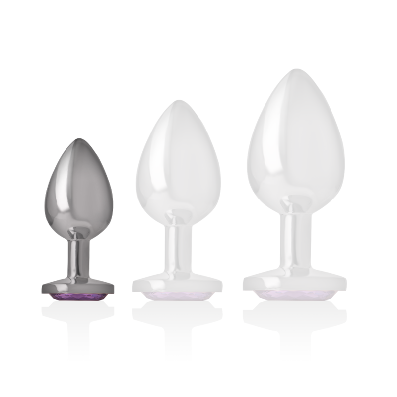 INTENSE - PLUG ANAL EN MÉTAL ALUMINIUM AVEC VERRE VIOLET TAILLE S