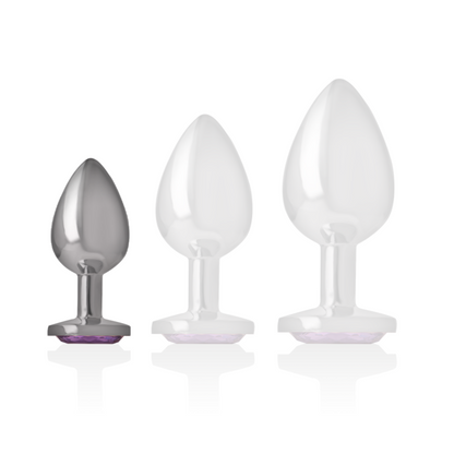 INTENSE - PLUG ANAL EN MÉTAL ALUMINIUM AVEC VERRE VIOLET TAILLE S
