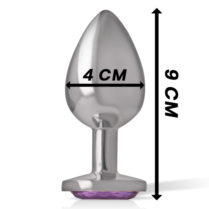 INTENSE - PLUG ANAL EN MÉTAL ALUMINIUM AVEC VERRE VIOLET TAILLE L