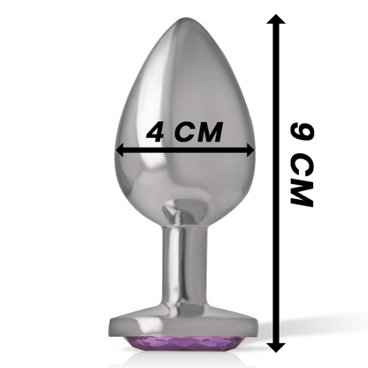 INTENSE - PLUG ANAL EN MÉTAL ALUMINIUM AVEC VERRE VIOLET TAILLE L