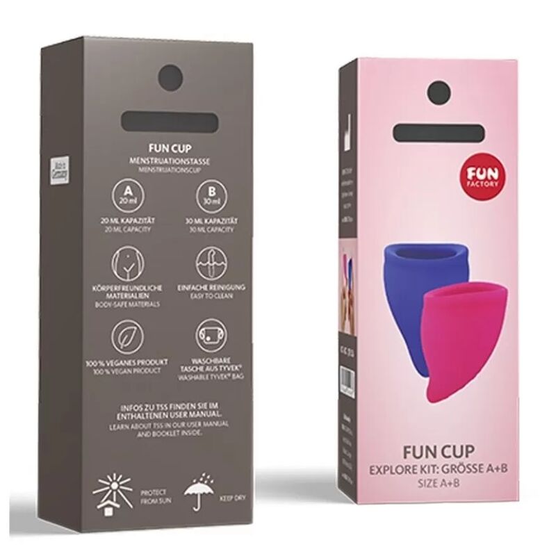 FUN FACTORY - KIT DE COUPE MENSTRUELLE FUN CUP EXPLORE ROSE ET OUTREMER