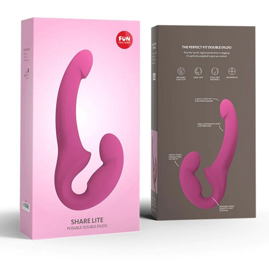 FUN FACTORY - SHARE LITE DOUBLE DILDO HARNAIS BLACKBERRY