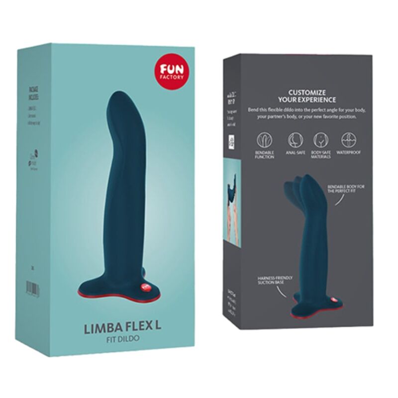 FUN FACTORY - LIMBA DILDO FLEX L VELOURS BLEU