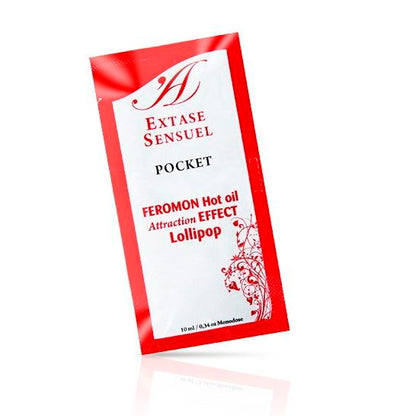 EXTASE SENSUAL - HUILE DE MASSAGE EFFET CHALEUR PHÉROMONES LOLLIPOP 10 ML