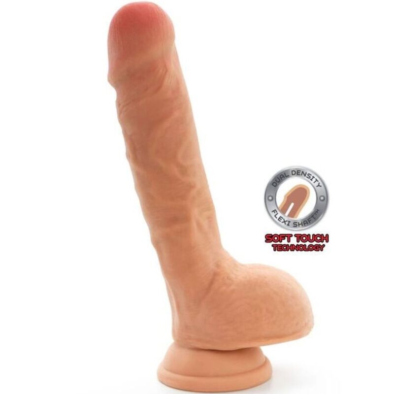 GET REAL - DILDO DOUBLE DENSITÉ 18 CM AVEC TESTICULES NATURELS