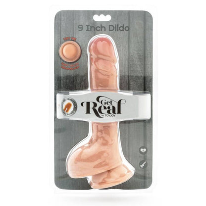 GET REAL - DILDO DOUBLE DENSITÉ 25,5 CM AVEC TESTICULES NATURELS