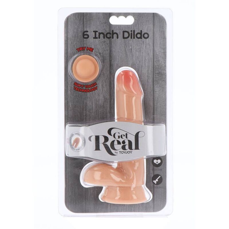 GET REAL - DILDO DOUBLE DENSITÉ 17 CM AVEC TESTICULES NATURELS