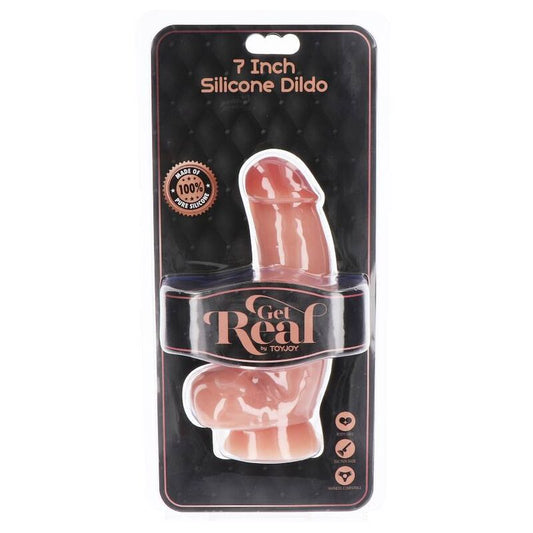 GET REAL - GODE EN SILICONE DE 18 CM AVEC TESTICULES NATURELS