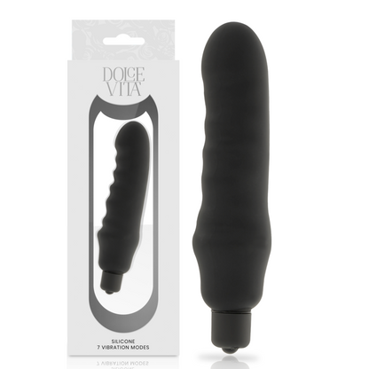 DOLCE VITA - VIBRATEUR GENIUS EN SILICONE NOIR