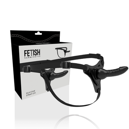 HARNAIS FÉTICHE SOUMIS - SILICONE NOIR RÉALISTE 16 CM