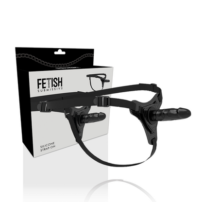 HARNAIS FÉTICHE SOUMIS - SILICONE NOIR RÉALISTE 15 CM