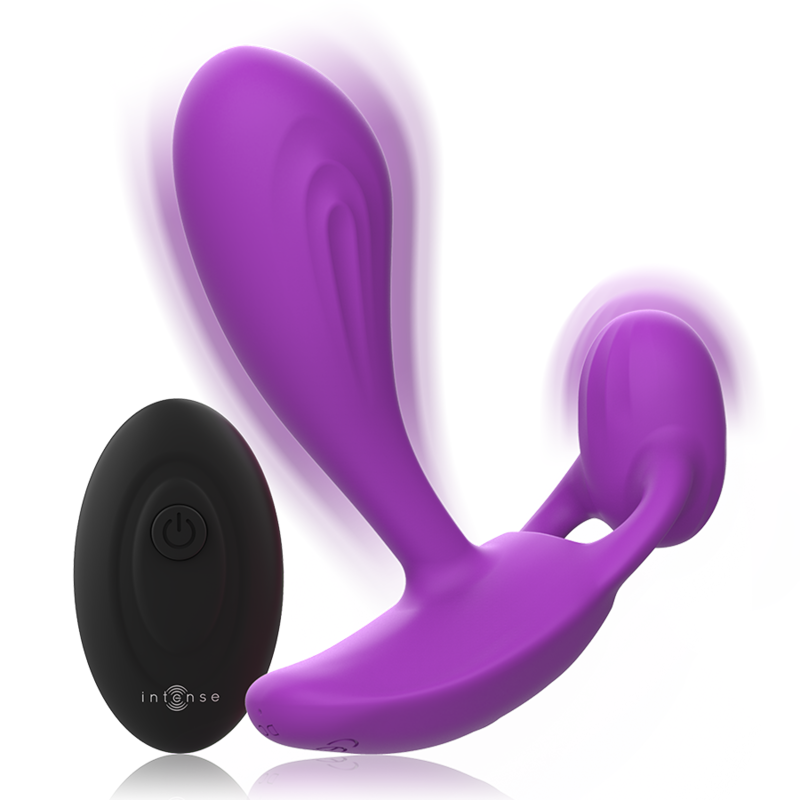 INTENSE - SHELLY DUO ANAL-PERINEUM, VAGINAL-CLITORIS REMOTE PURPLE