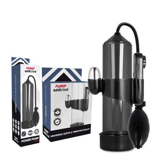 PUMP ADDICTED - POMPE À ÉREECTION NOIRE RX3 AVEC VIBRATEUR